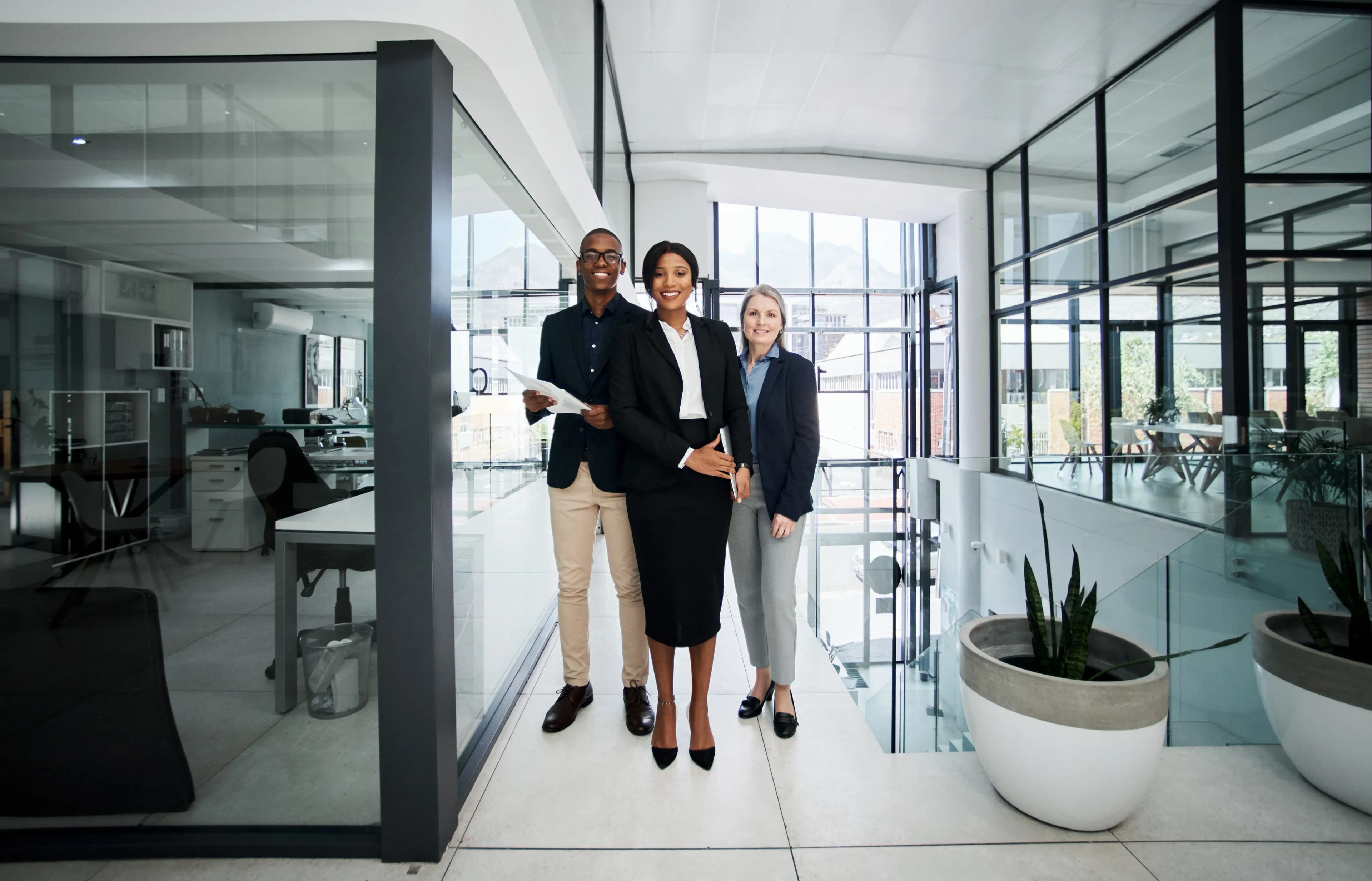 A business team collaborating in the office